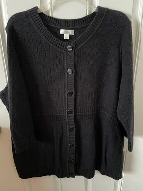 CJ Banks Plus 3X Black Cardigan w/3/4 Sleeves. No signs of wear, pilling fading